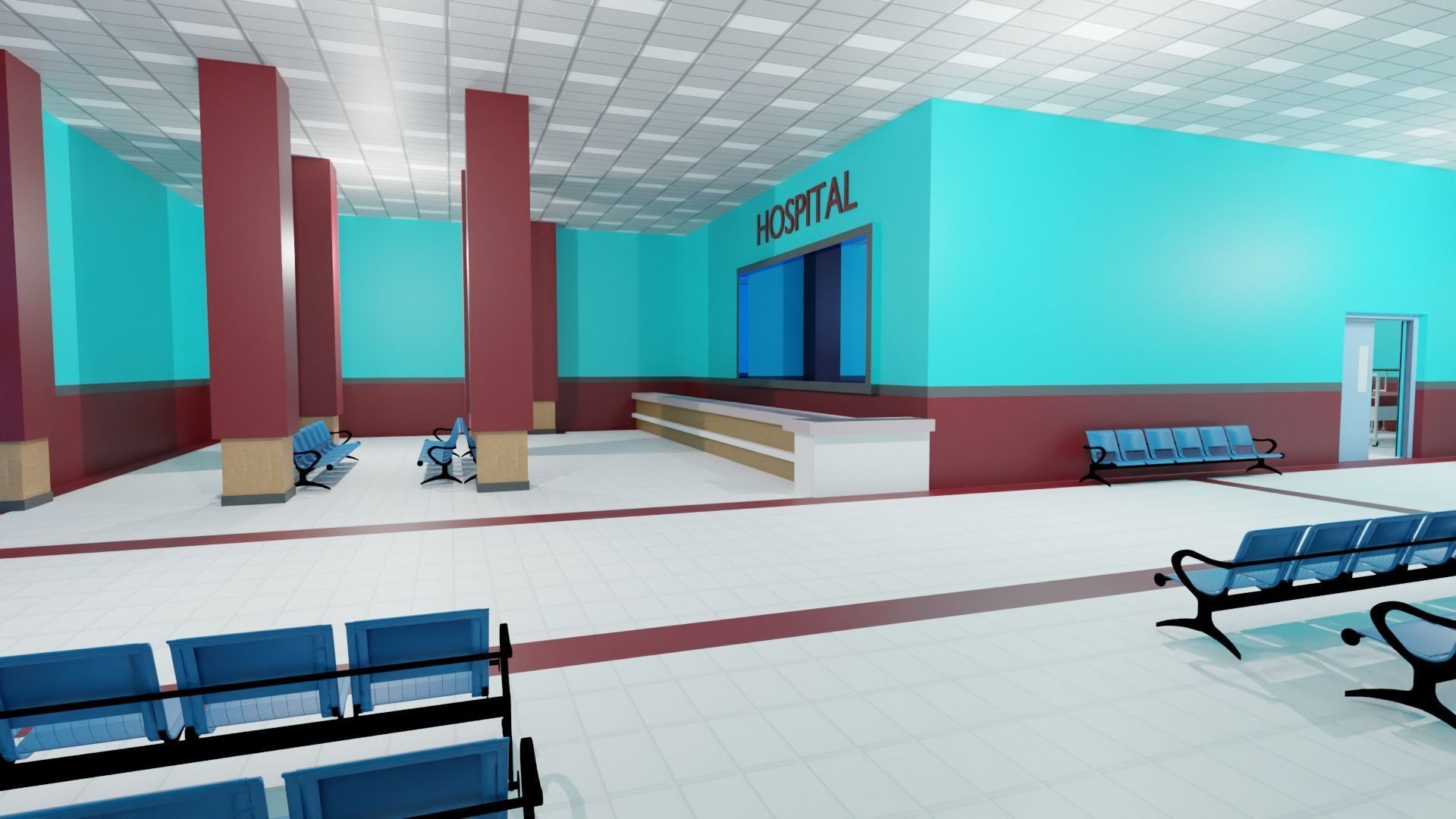 Hospital Interior 3D model_3