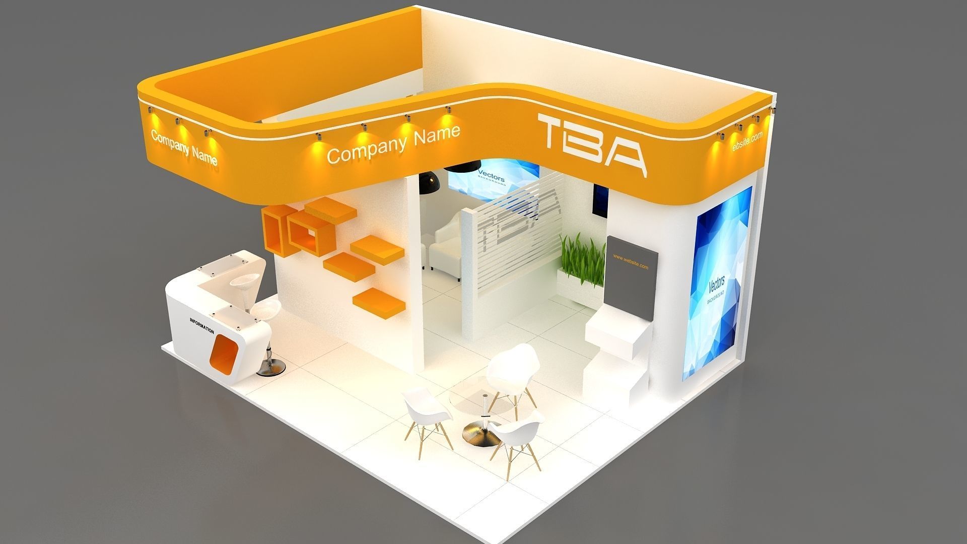 Exhibition Low-poly 3D model_12