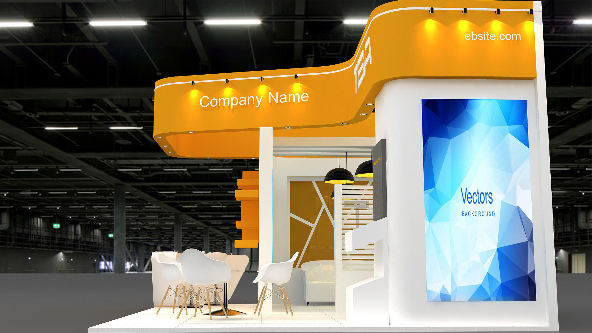 Exhibition Low-poly 3D model_8