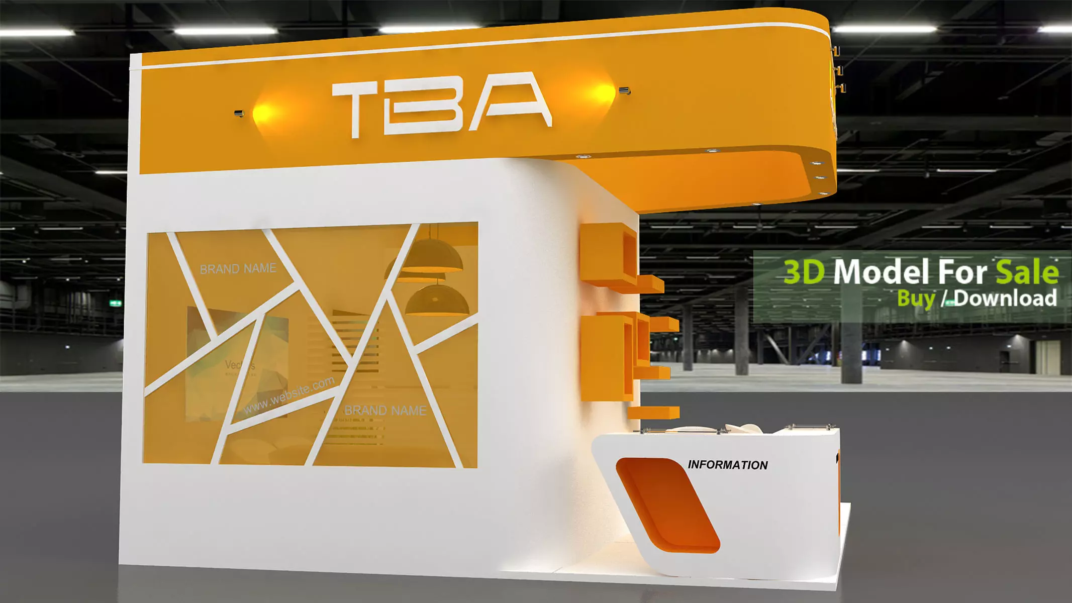 Exhibition Low-poly 3D model_4