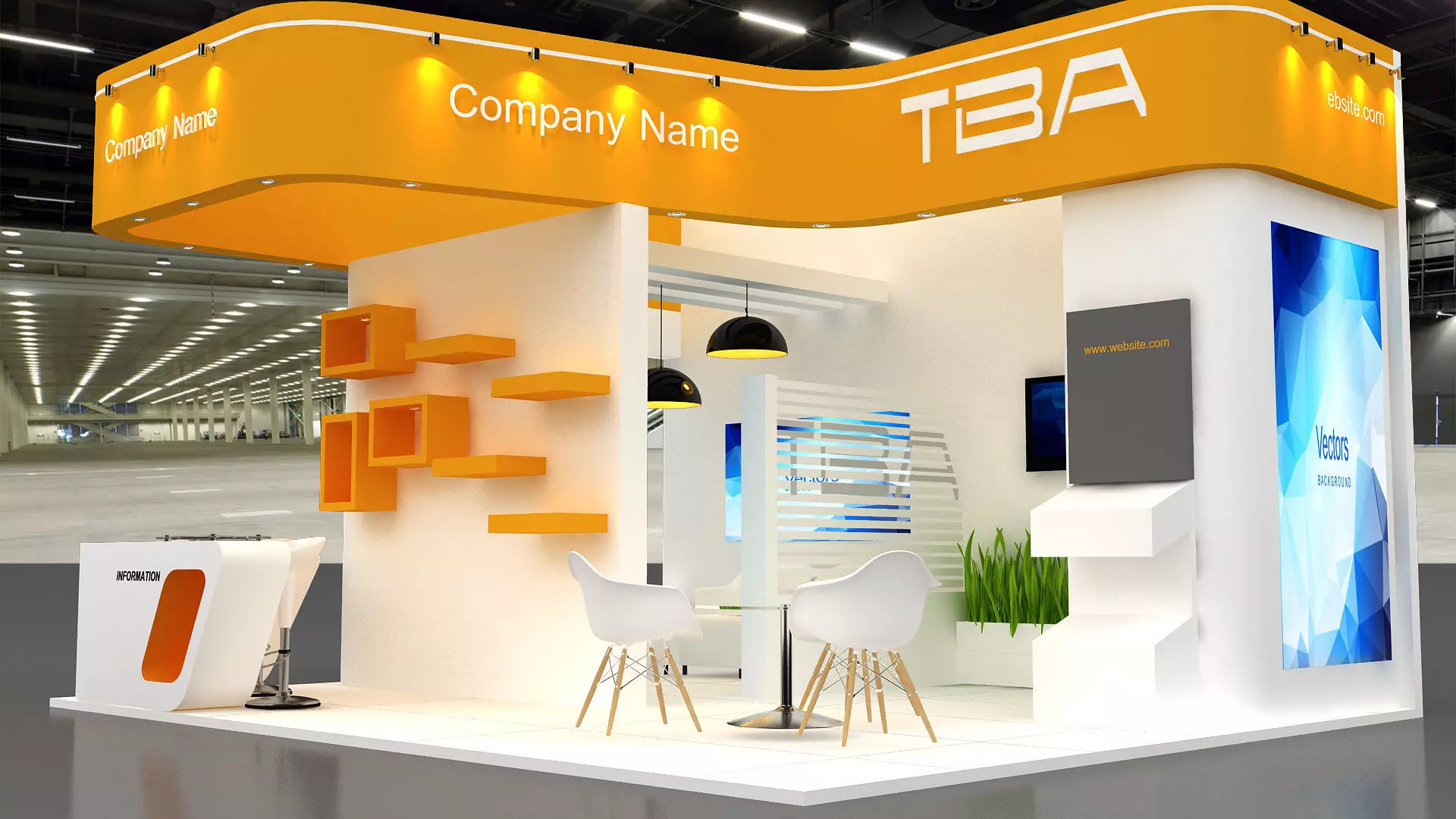 Exhibition Low-poly 3D model_5