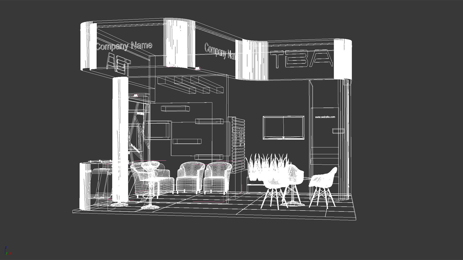 Exhibition Low-poly 3D model_15