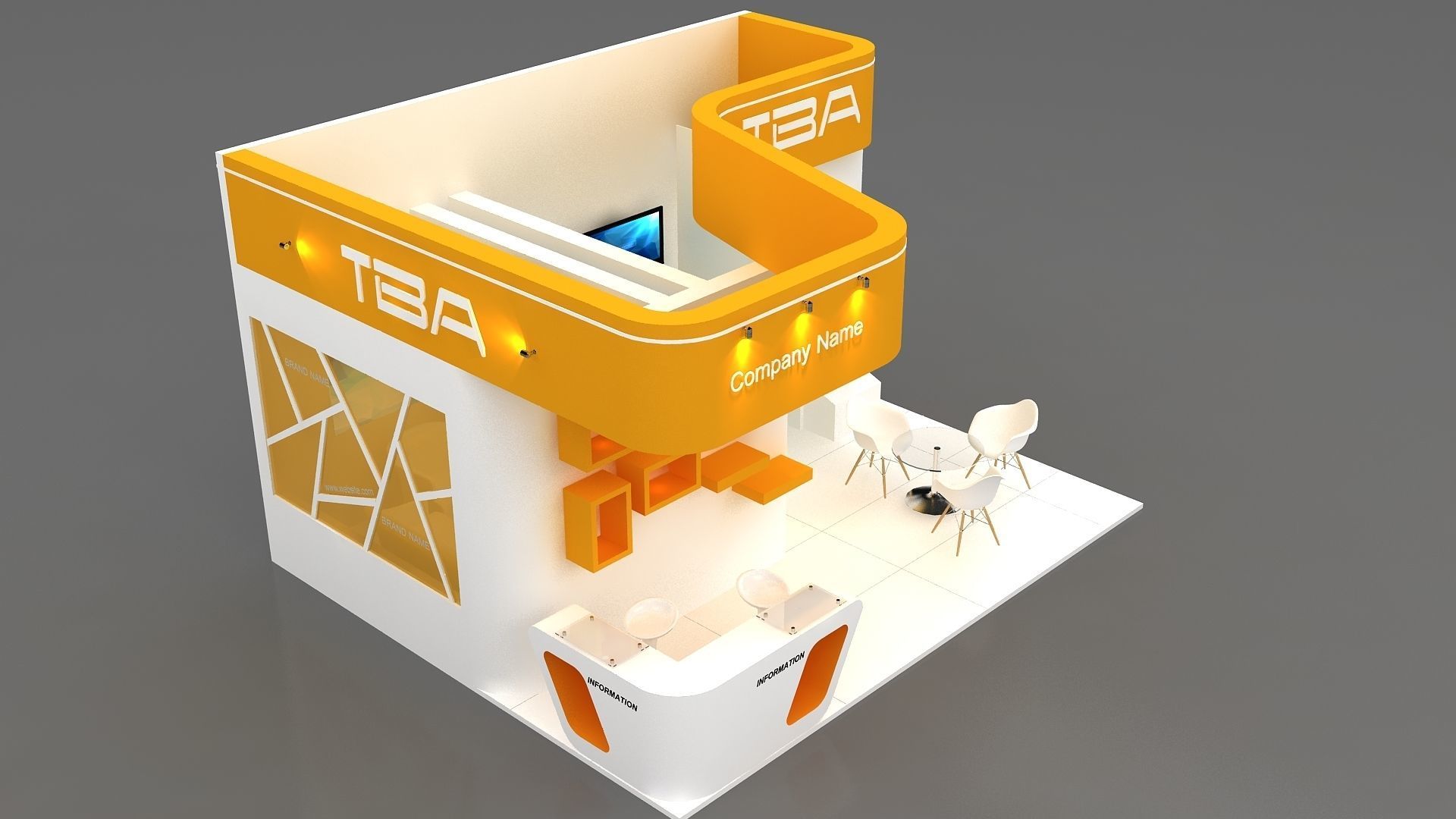 Exhibition Low-poly 3D model_13