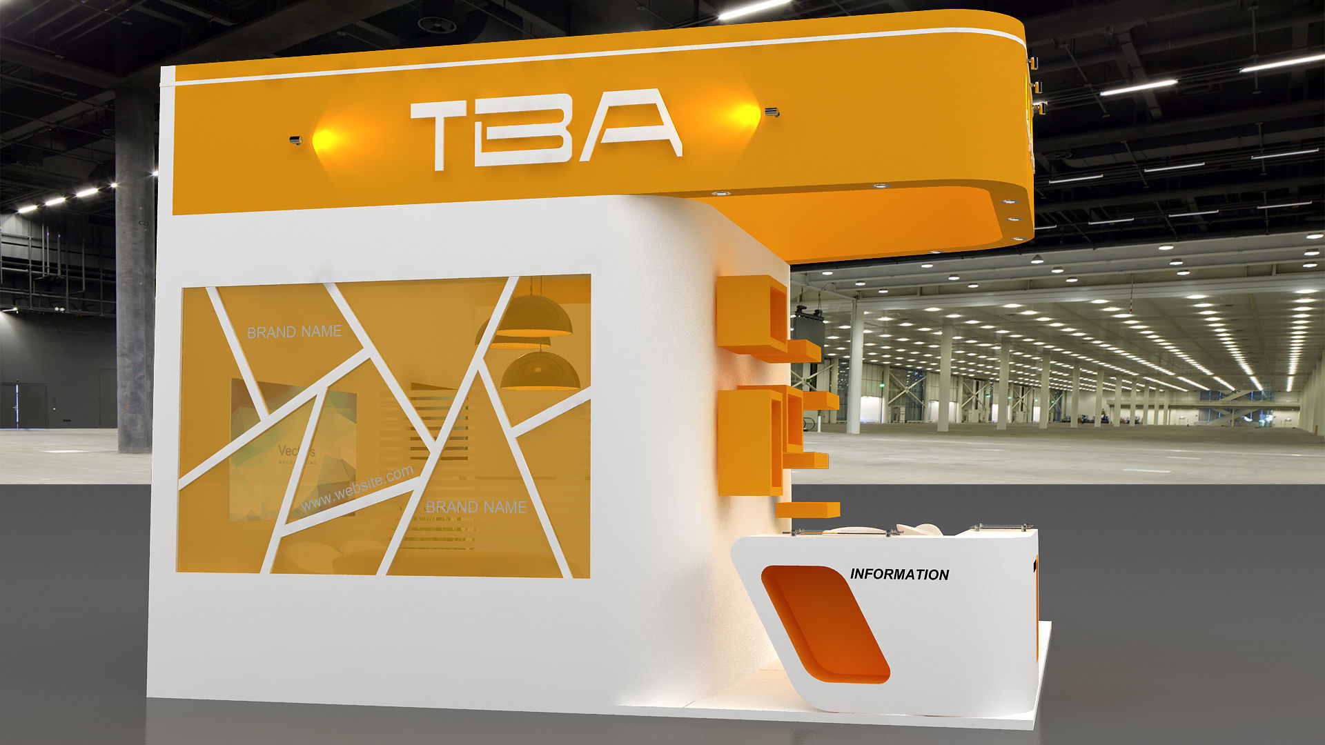 Exhibition Low-poly 3D model_9