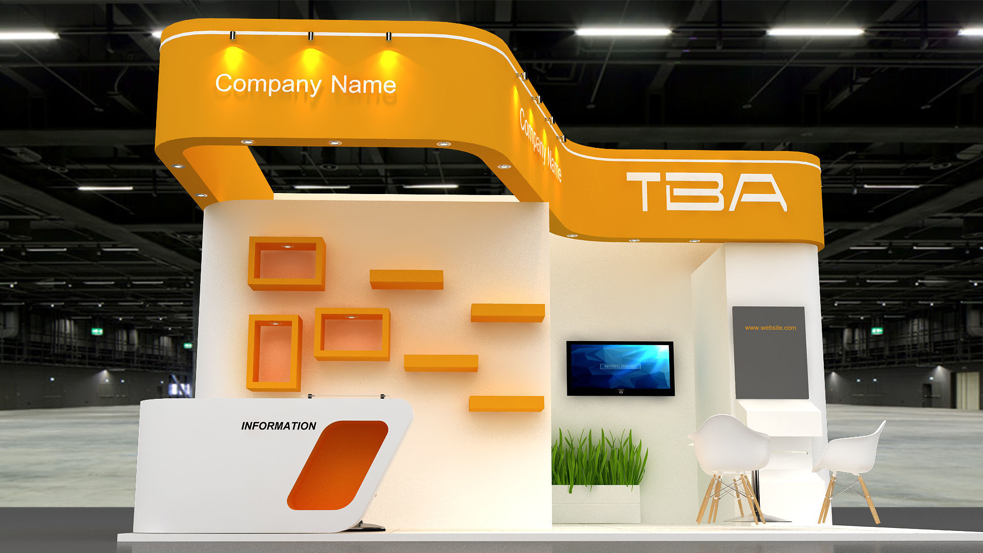 Exhibition Low-poly 3D model_6