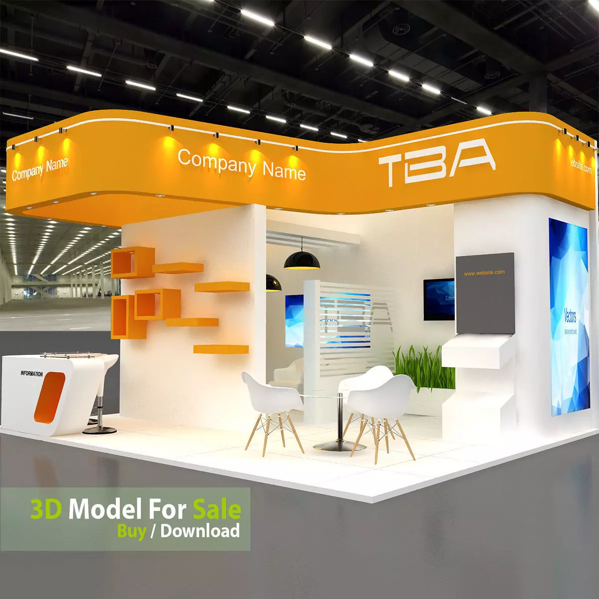 Exhibition Low-poly 3D model_11