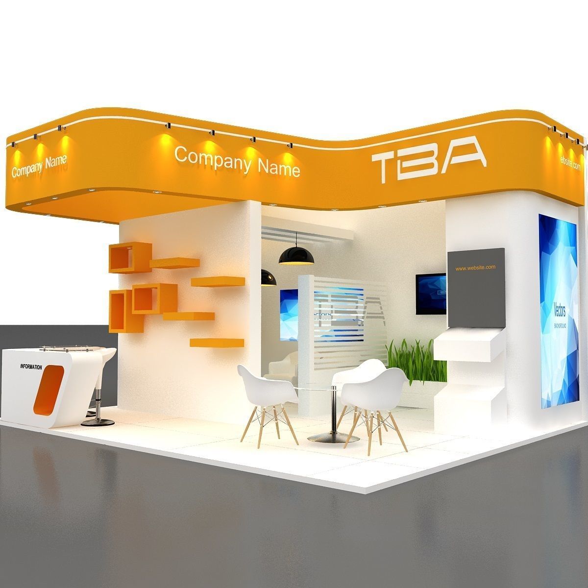 Exhibition Low-poly 3D model_14