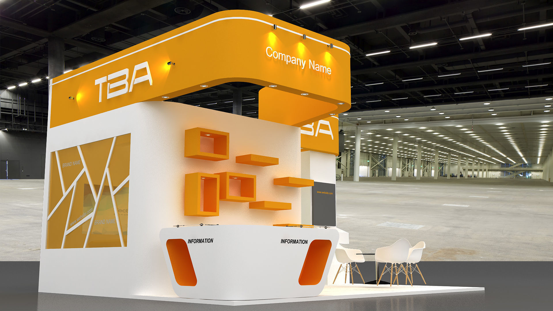 Exhibition Low-poly 3D model_7