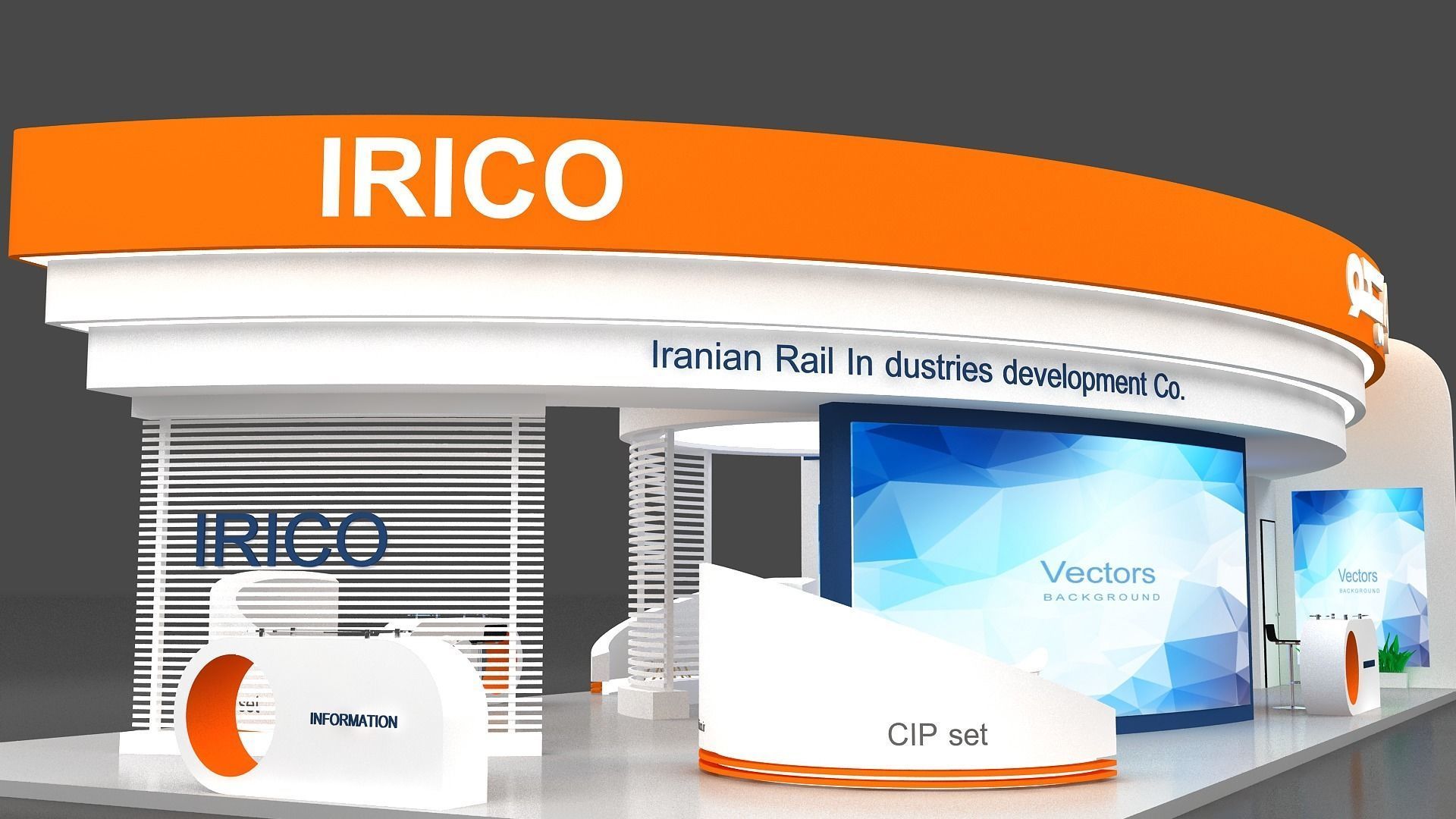 exhibition Low-poly 3D model_6