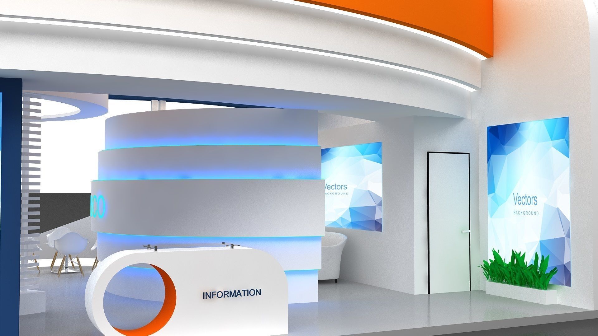 exhibition Low-poly 3D model_13