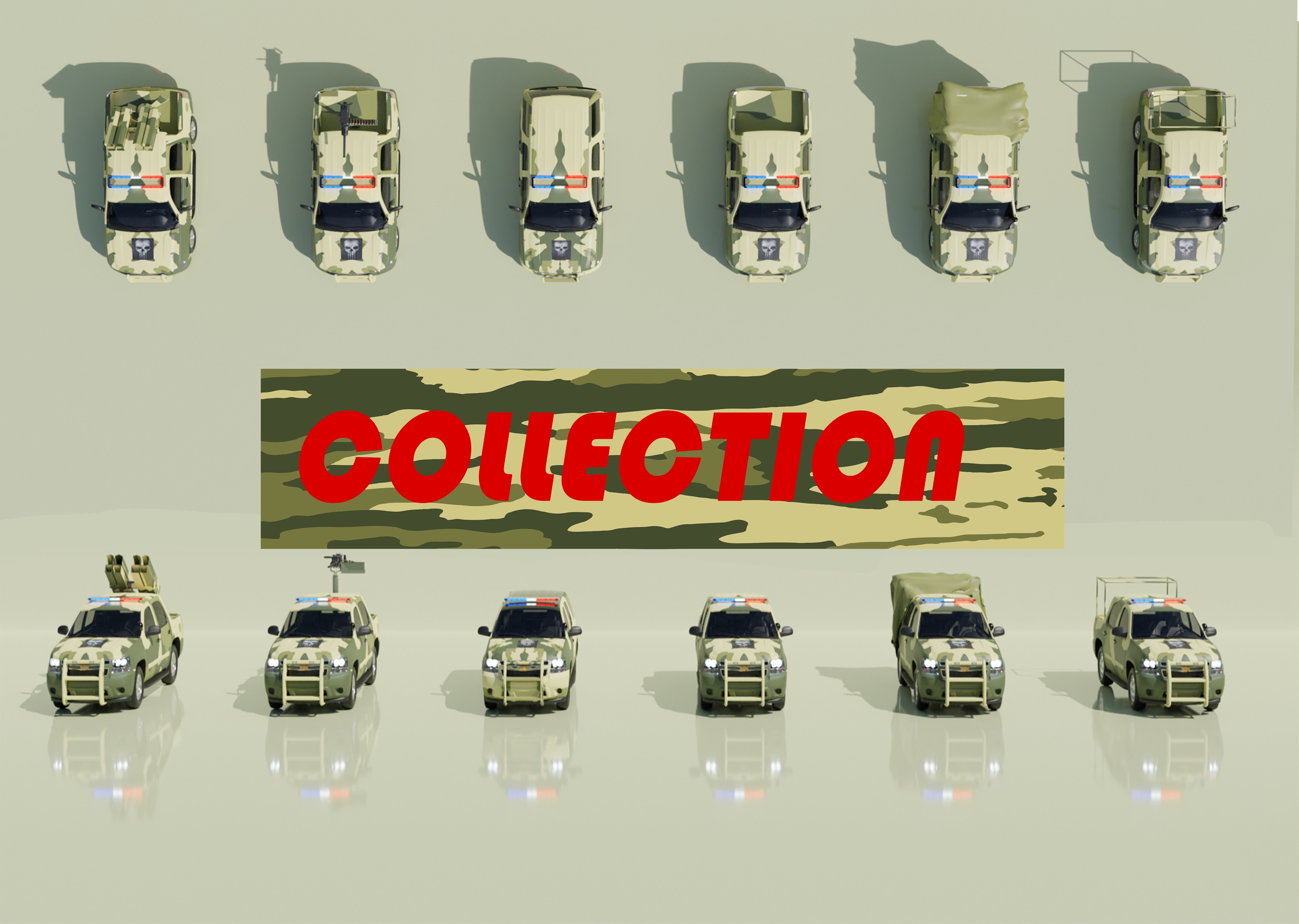 Realistic military vehicles ready for games and movies Low-poly 3D model_1