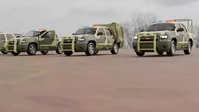 Realistic military vehicles ready for games and movies Low-poly 3D model