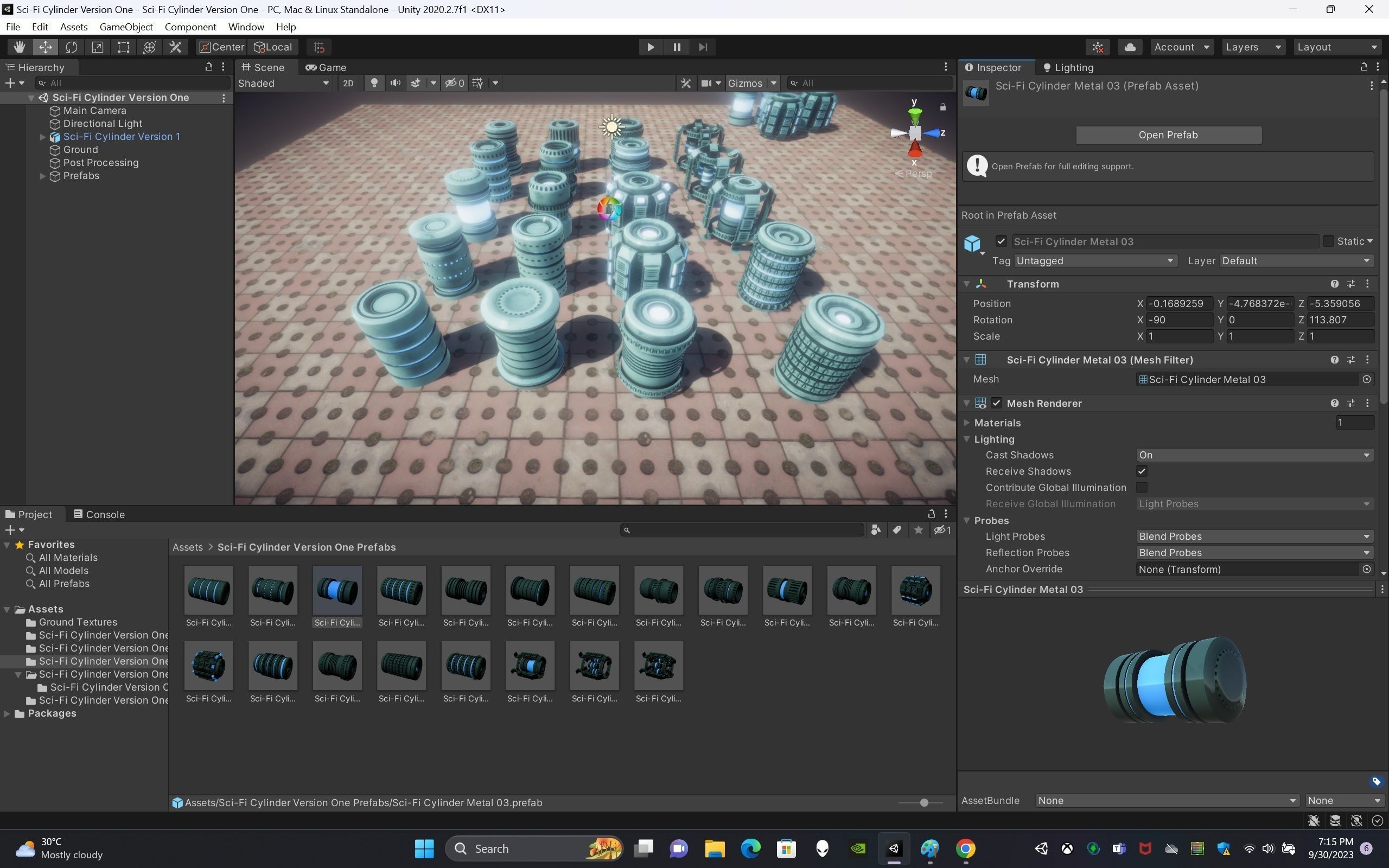 Sci-Fi Cylinder Version One Low-poly 3D model_14