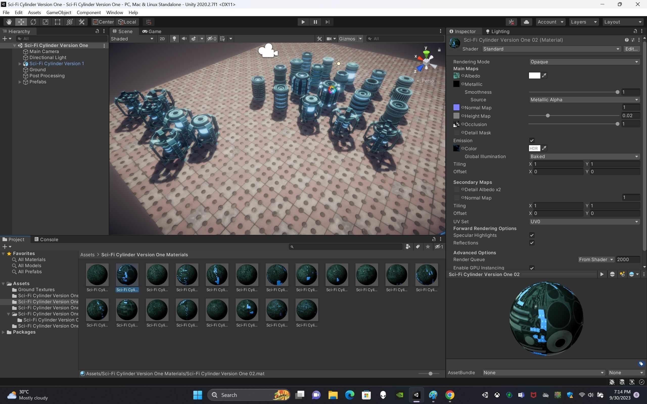 Sci-Fi Cylinder Version One Low-poly 3D model_12