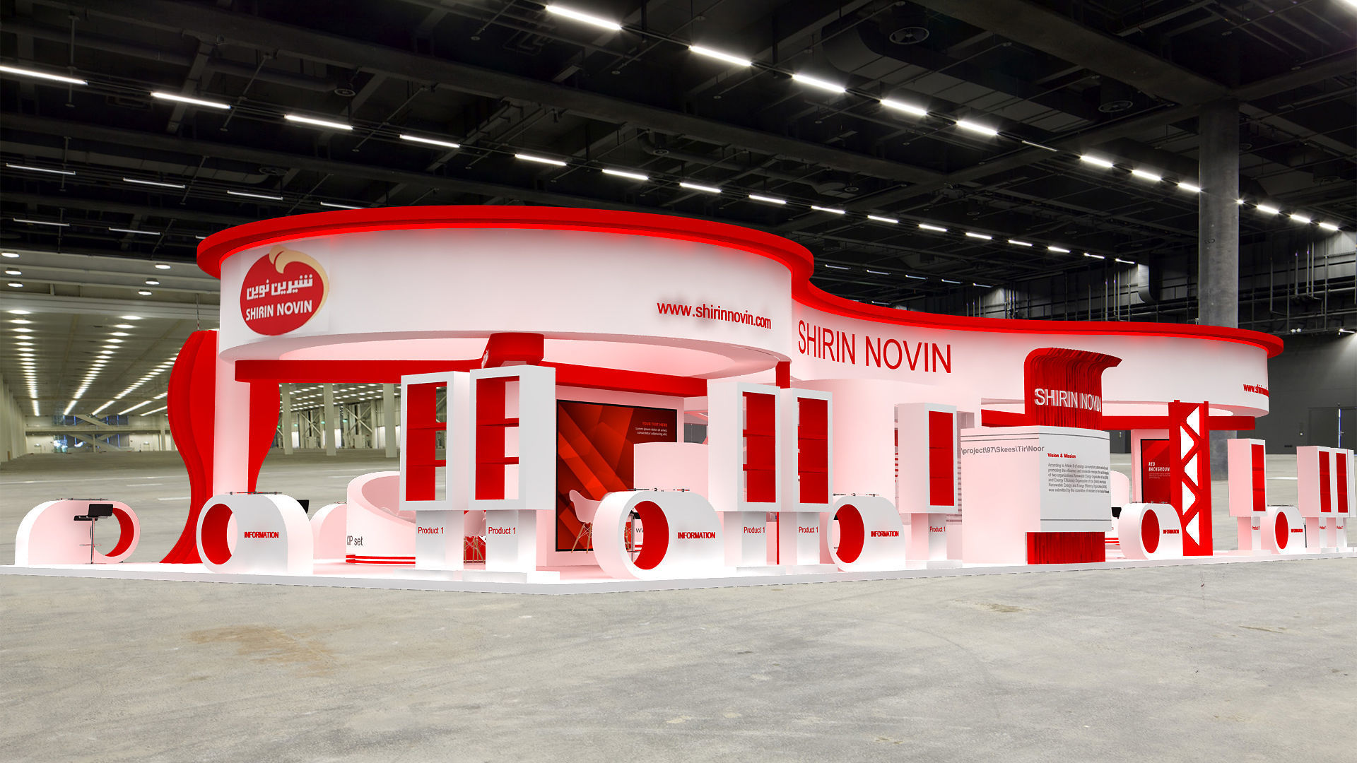 booth Low-poly 3D model_1