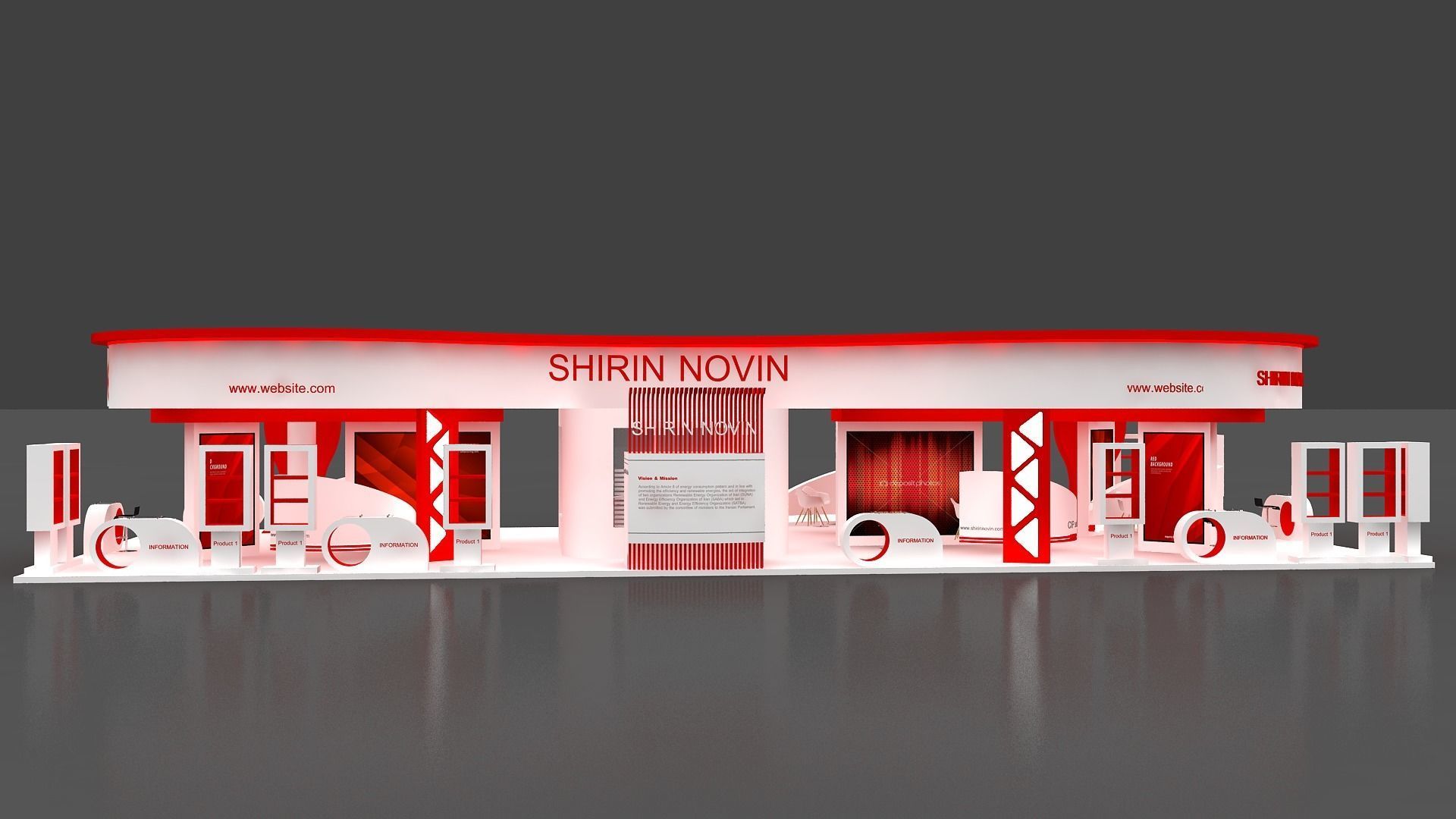 booth Low-poly 3D model_3