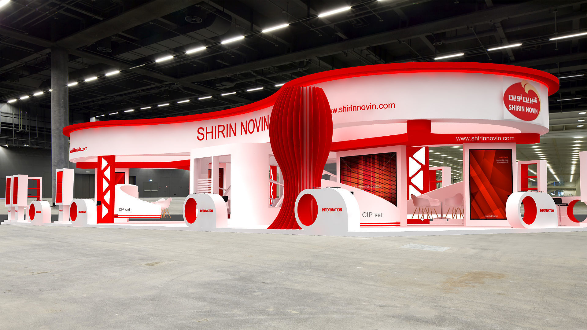 booth Low-poly 3D model_7