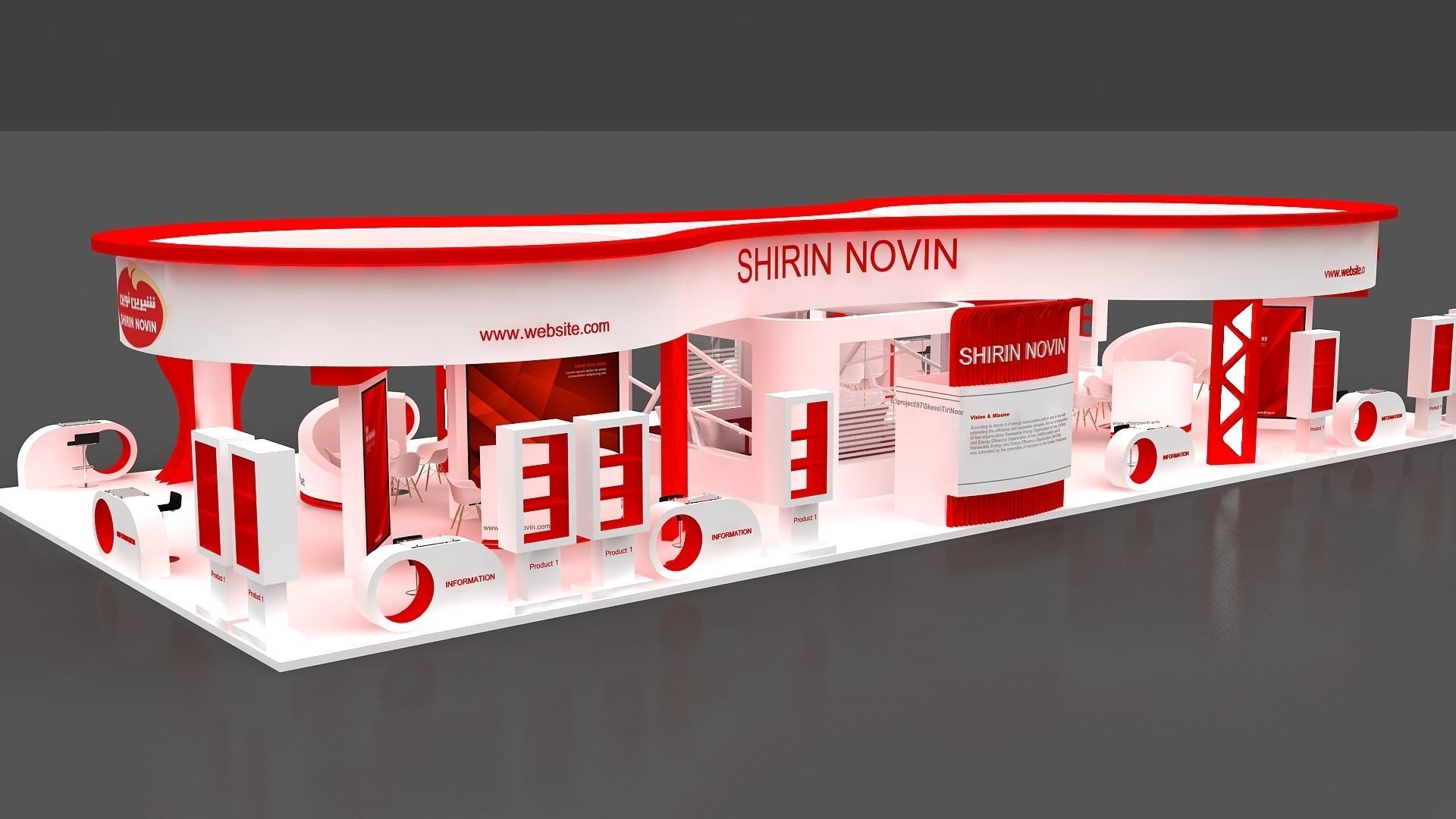 booth Low-poly 3D model_5