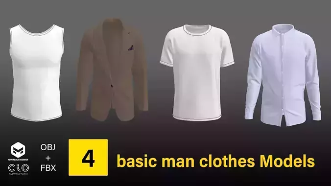 Basic man clothing 3D model