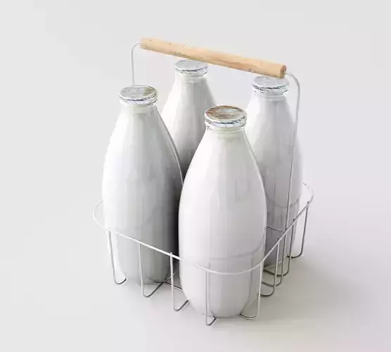 Vintage Milk Delivery Crate And Bottles