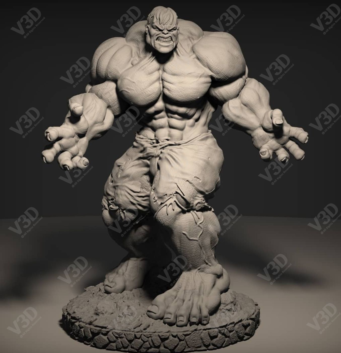 Hulk - stylized - V3D 3D print model_3