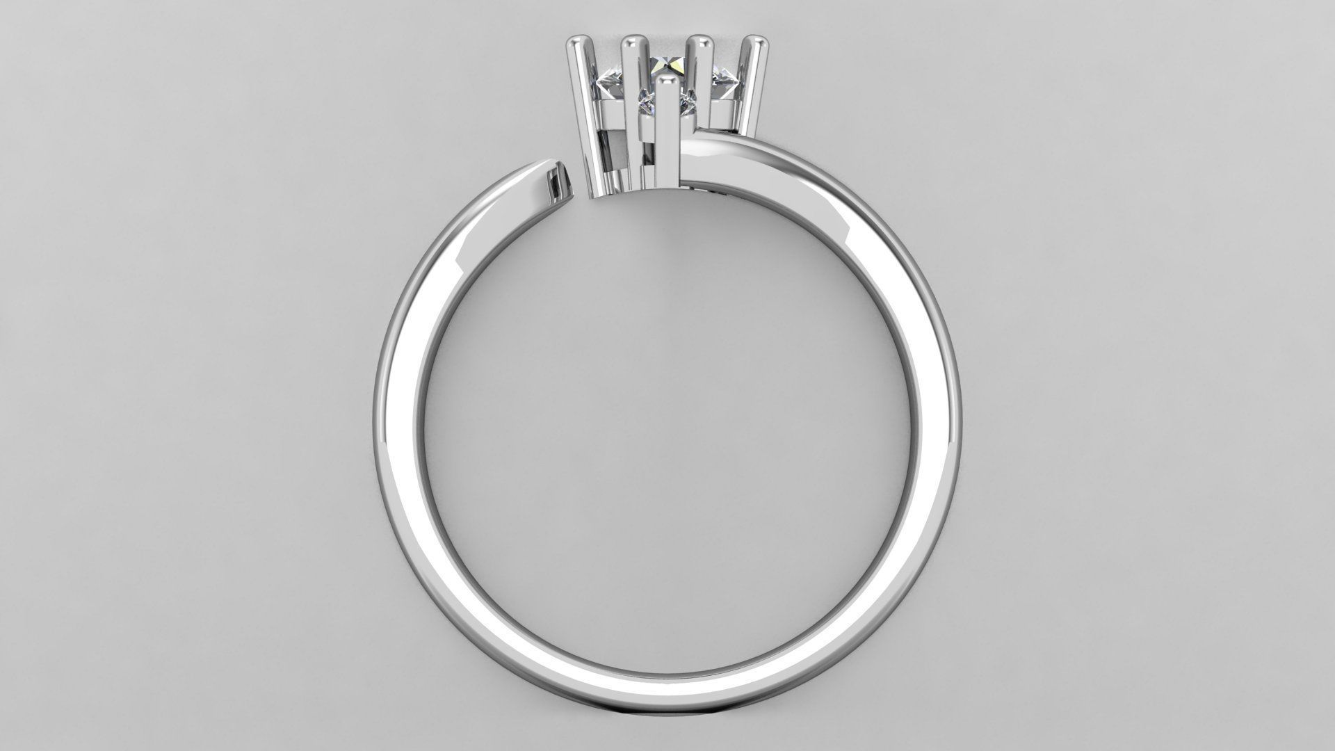 Solitaire Ring A41   3D print model_8