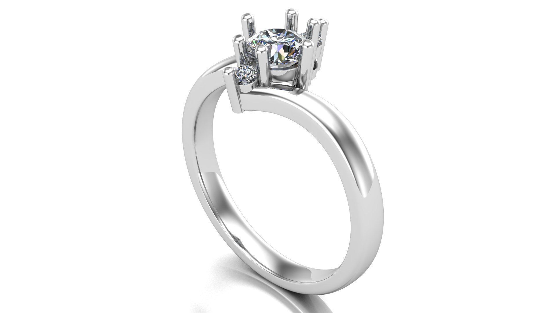 Solitaire Ring A41   3D print model_9