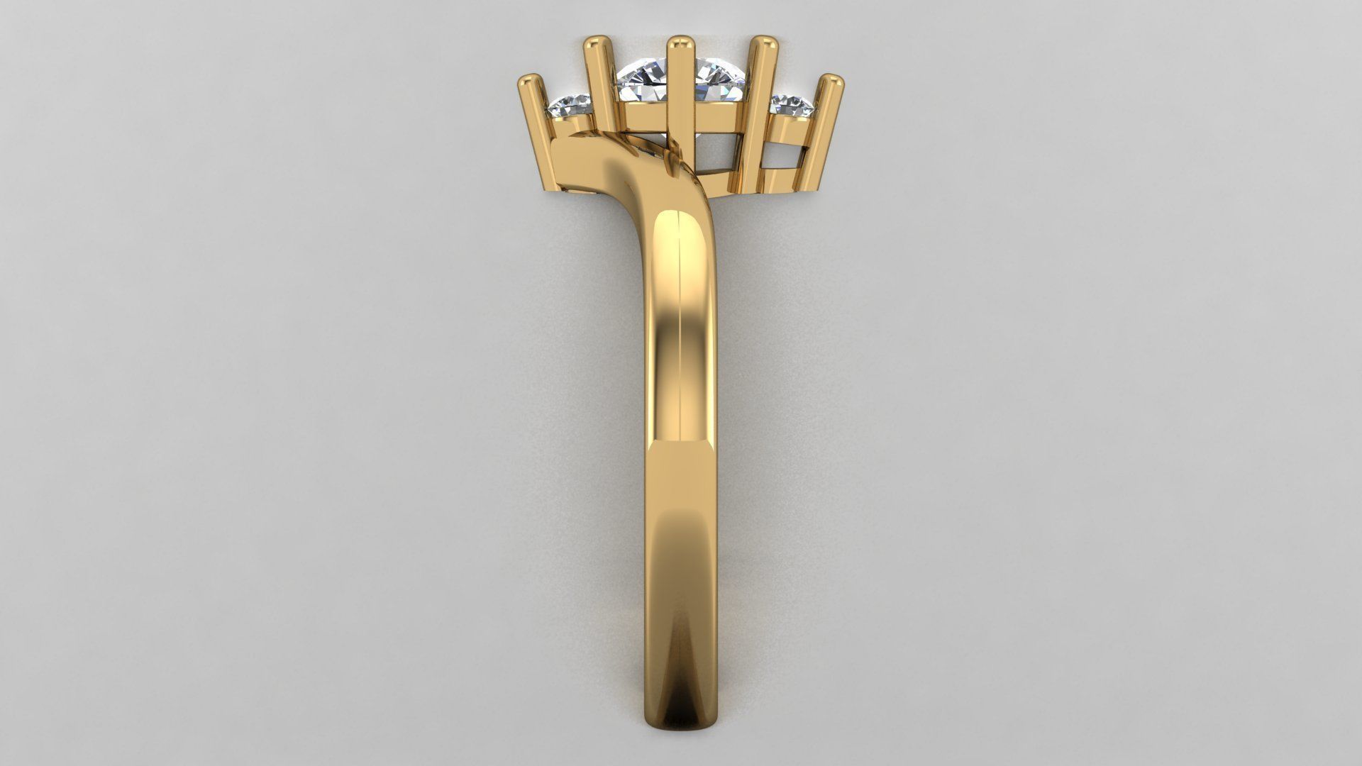 Solitaire Ring A41   3D print model_4