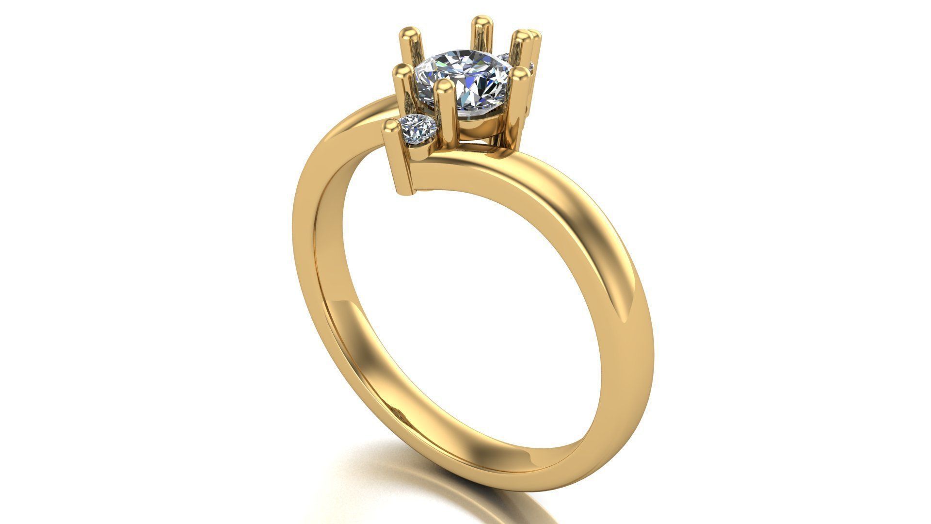 Solitaire Ring A41   3D print model_5