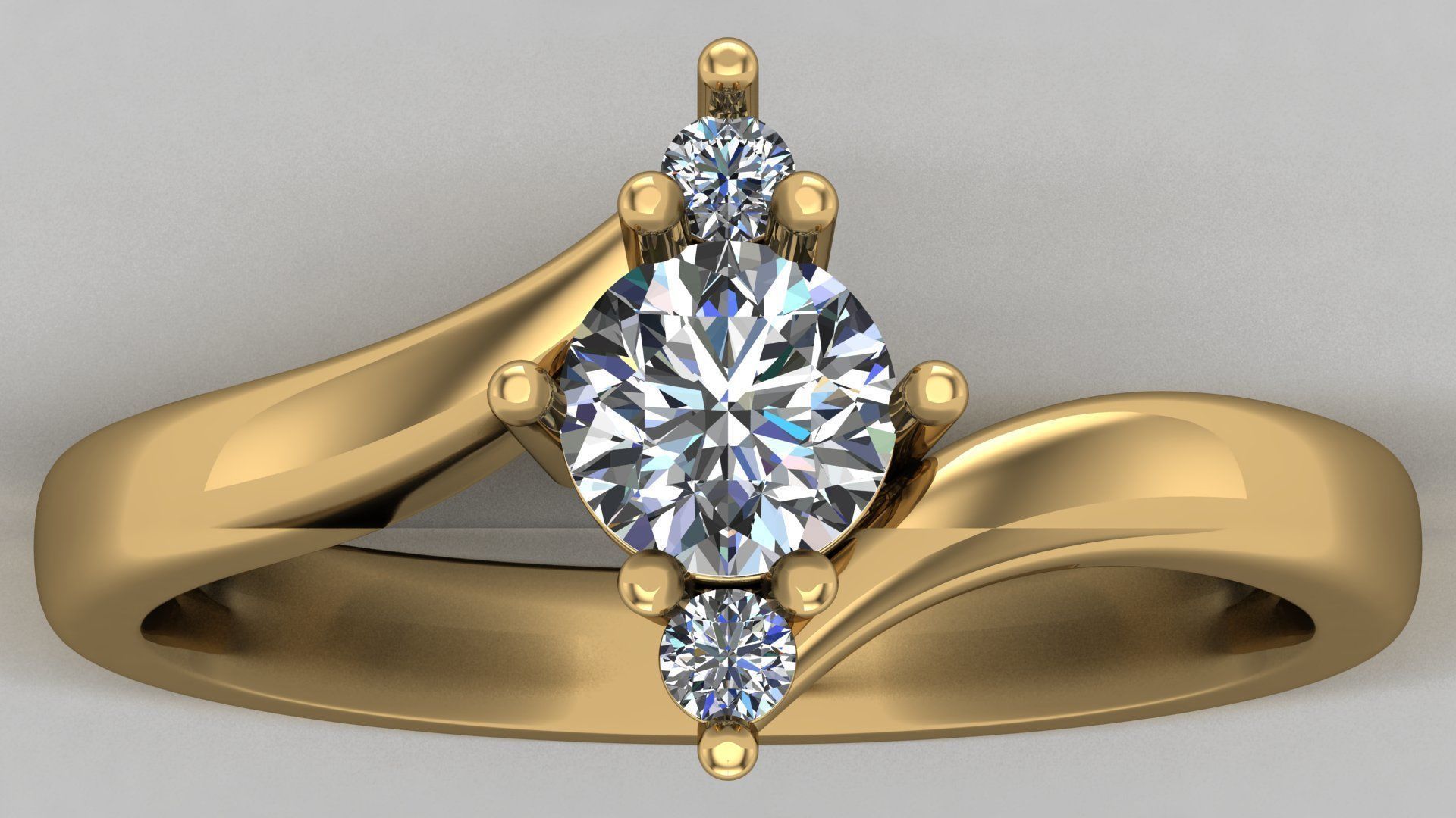 Solitaire Ring A41   3D print model_2