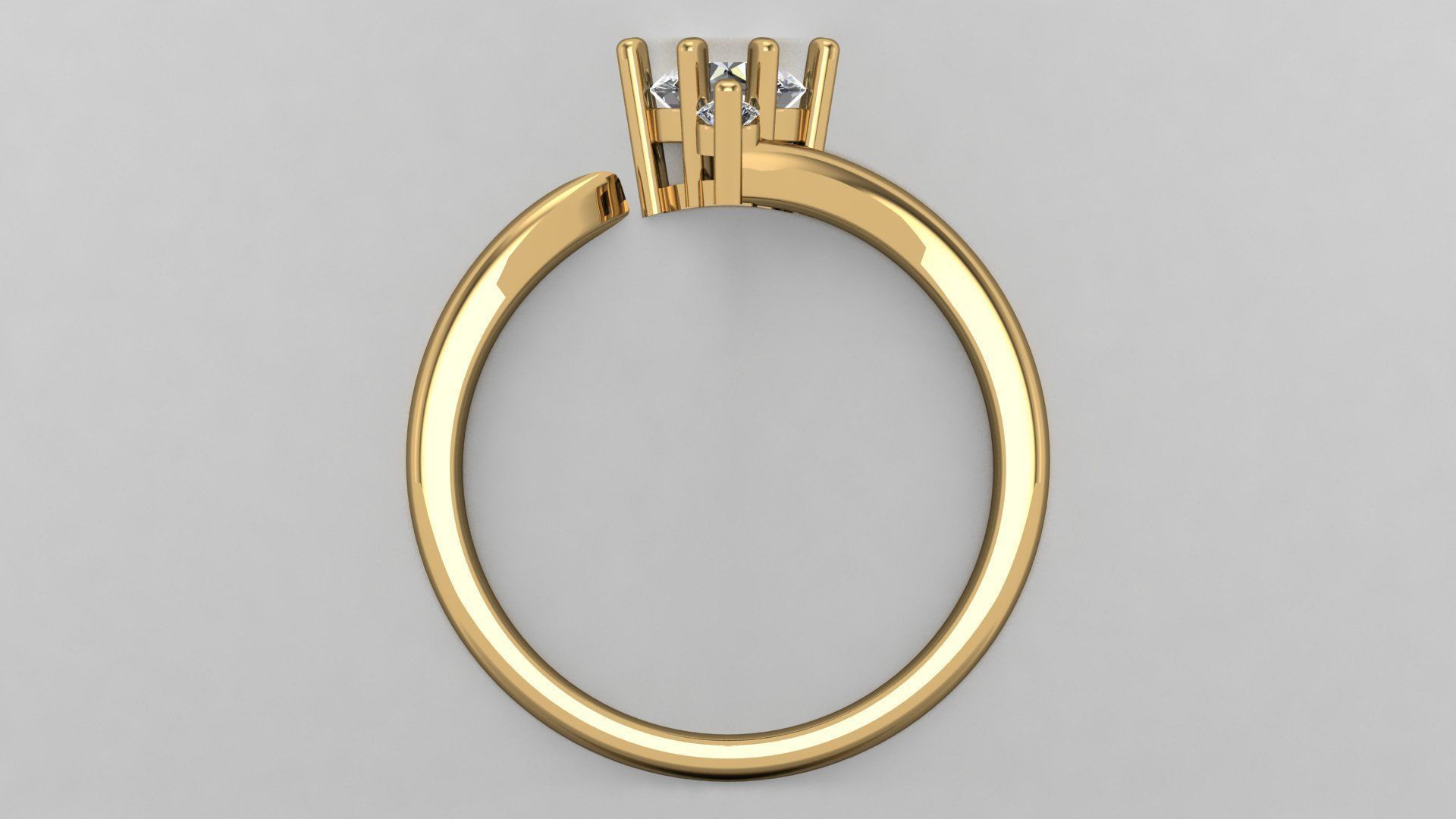 Solitaire Ring A41   3D print model_3