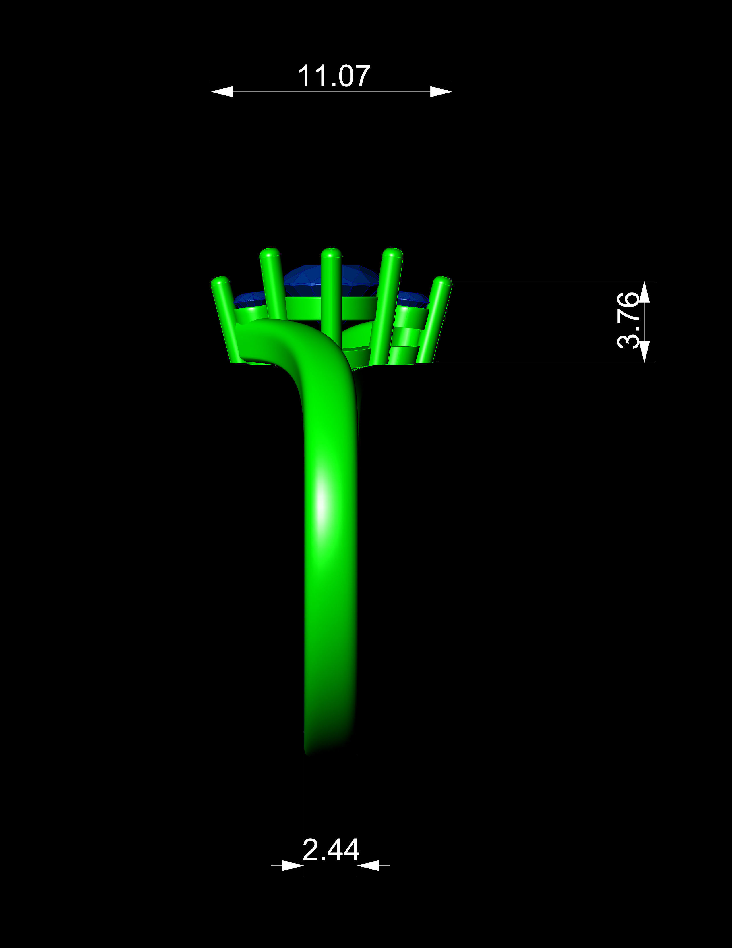 Solitaire Ring A41   3D print model_12