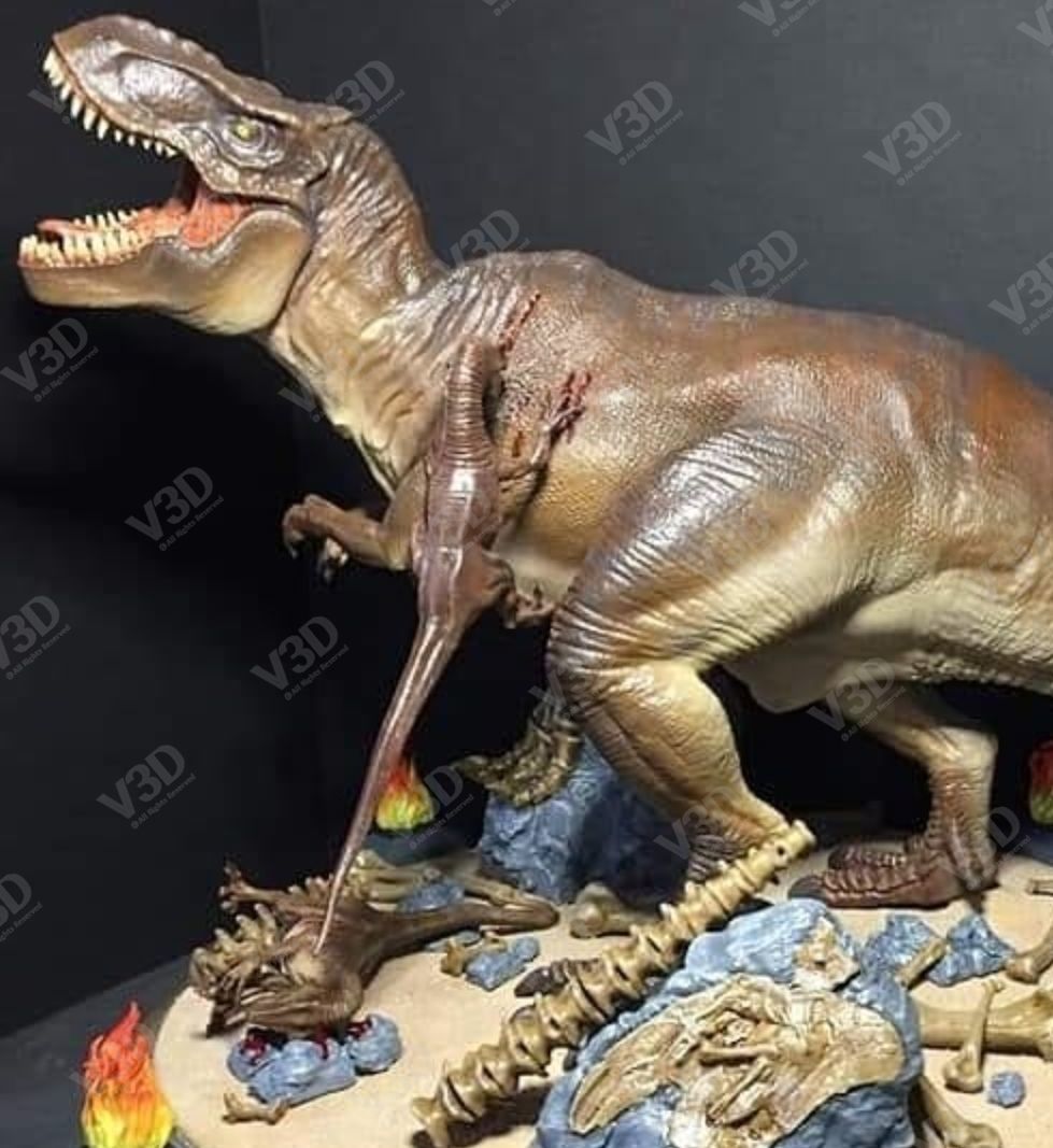 Jurassic Park diorama for 3d print - V3D 3D print model_4