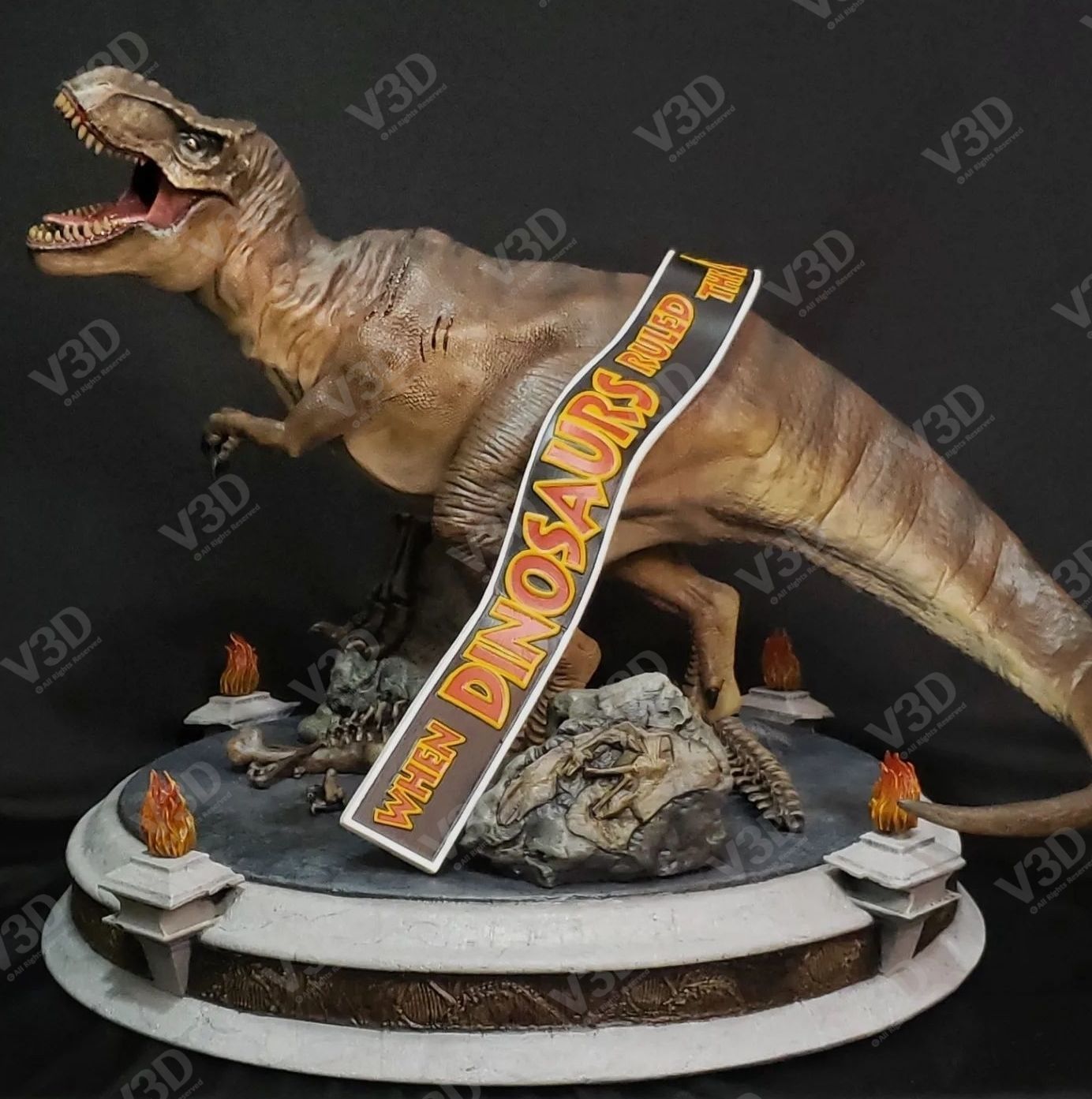 Jurassic Park diorama for 3d print - V3D 3D print model_2