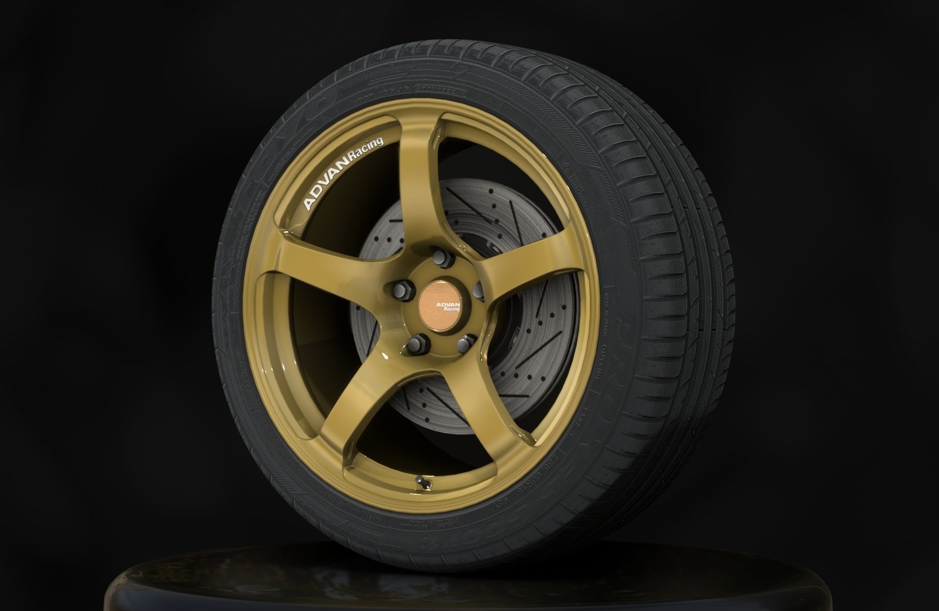Advan TC-4 Wheels - Game Ready - Low Poly - Fully Textured Low-poly 3D model_5