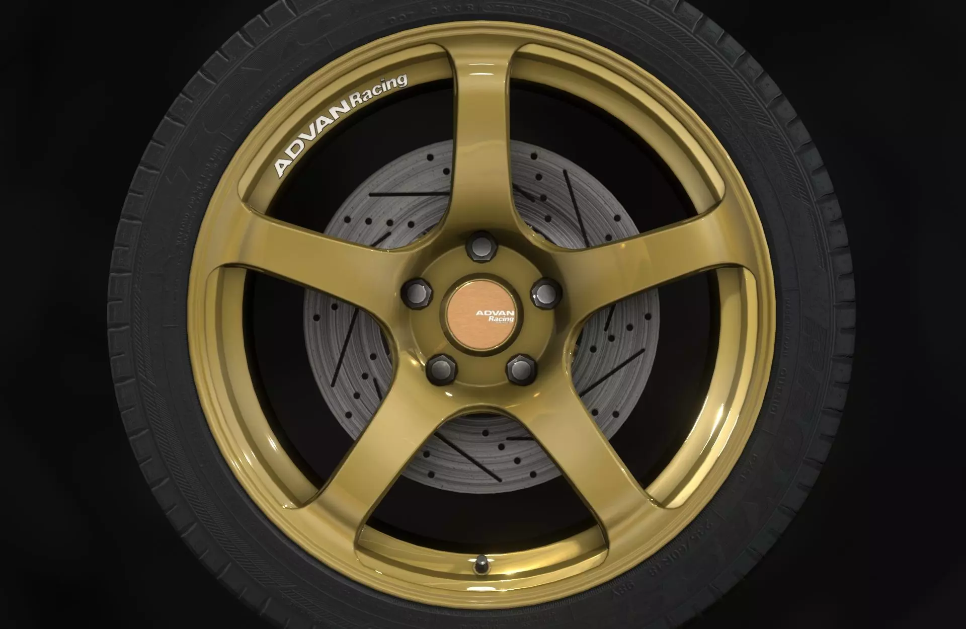 Advan TC-4 Wheels - Game Ready - Low Poly - Fully Textured Low-poly 3D model_0