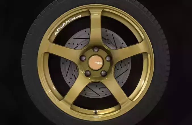 Advan TC-4 Wheels - Game Ready - Low Poly - Fully Textured Low-poly 3D model