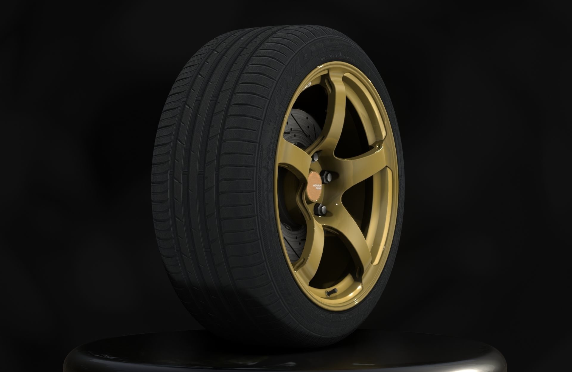 Advan TC-4 Wheels - Game Ready - Low Poly - Fully Textured Low-poly 3D model_9