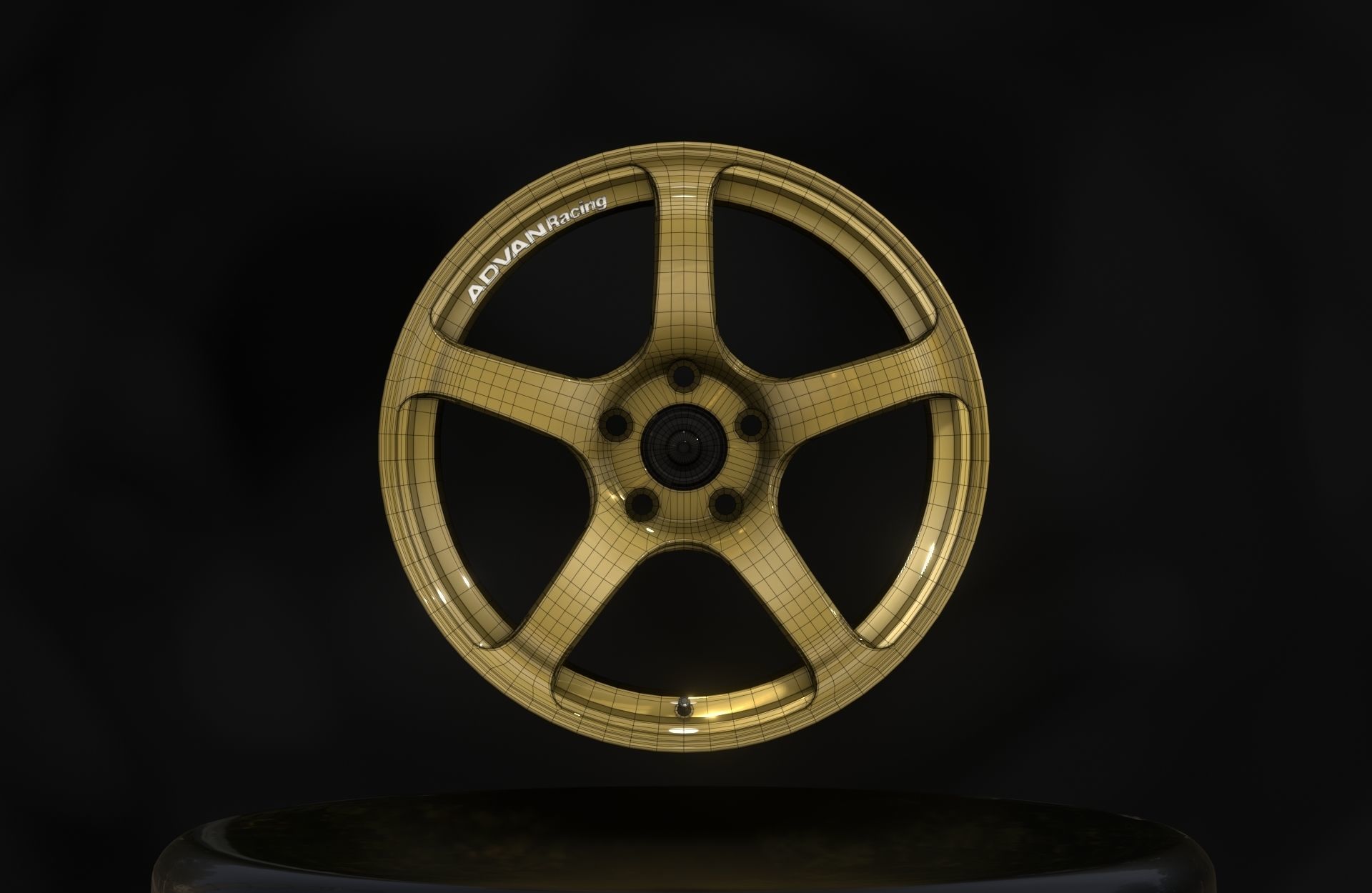 Advan TC-4 Wheels - Game Ready - Low Poly - Fully Textured Low-poly 3D model_13