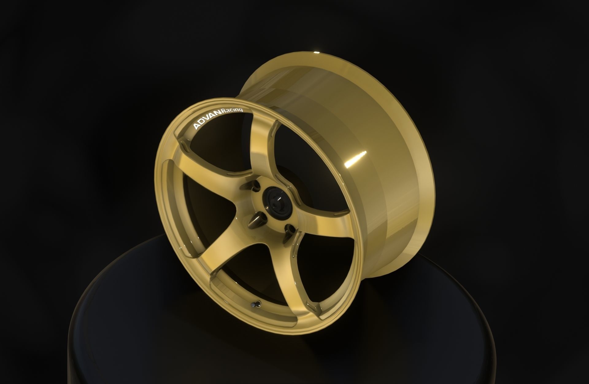 Advan TC-4 Wheels - Game Ready - Low Poly - Fully Textured Low-poly 3D model_20