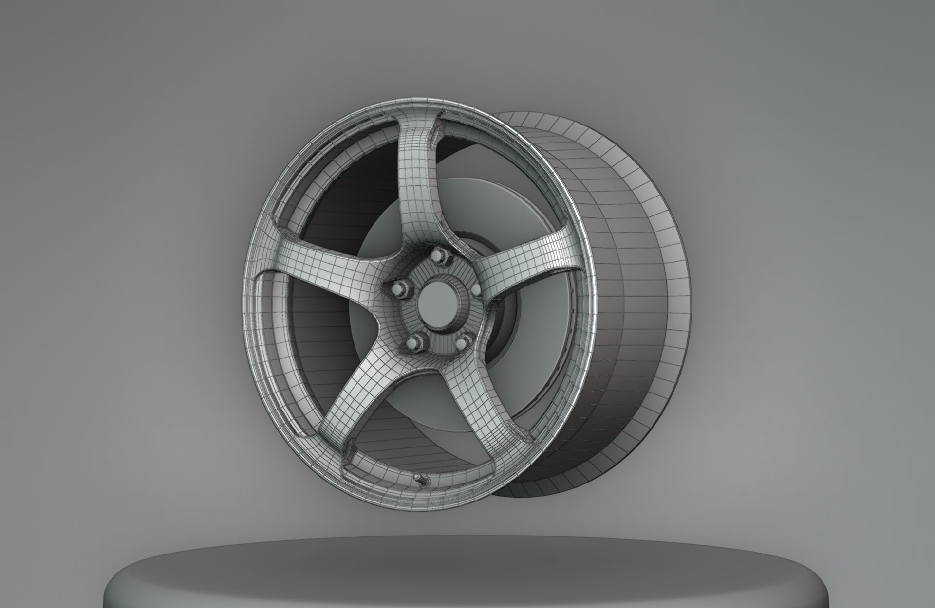 Advan TC-4 Wheels - Game Ready - Low Poly - Fully Textured Low-poly 3D model_25