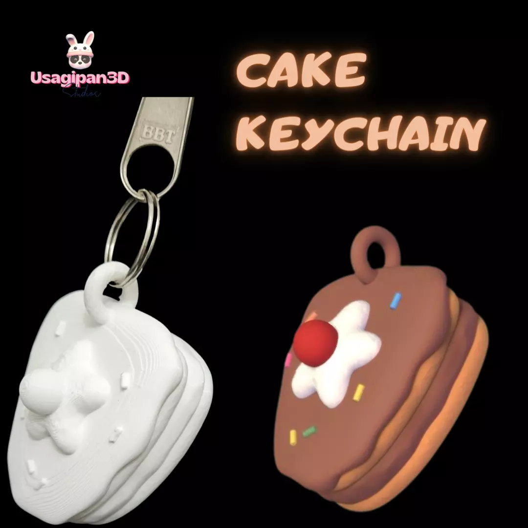 Cake Keychain 3D print model_0