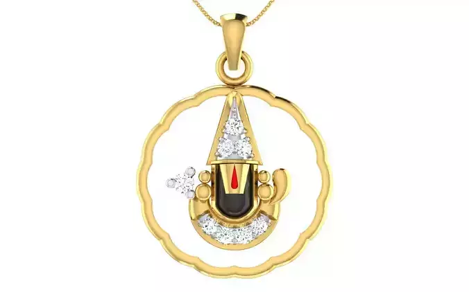 light weight yellow gold  diamond pendent -ZA PN 2103