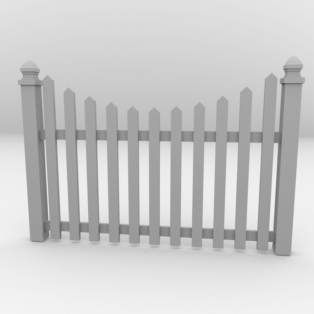Fence picket 3D model_3
