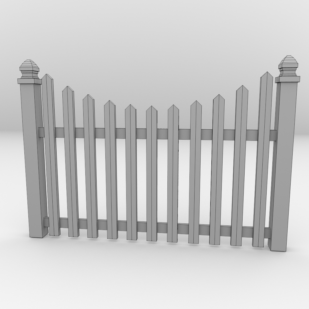 Fence picket 3D model_4