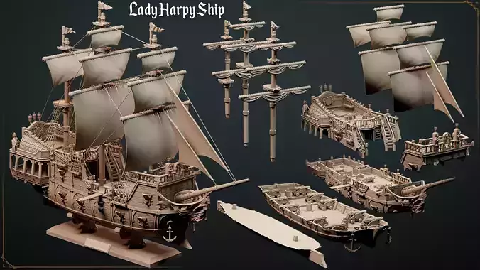 The Harpy Ship 3D print model