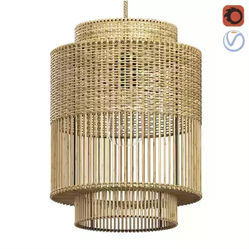 The Colonial Pendant Bamboo lamp Bazar Bizar 3D model