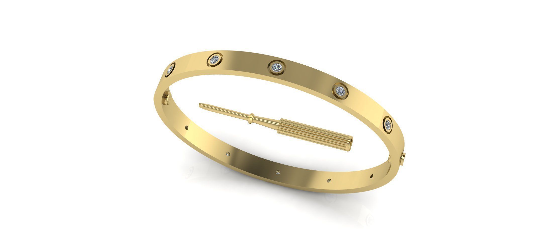 Love Bracelet With Diamond - Size 17 3D print model_1