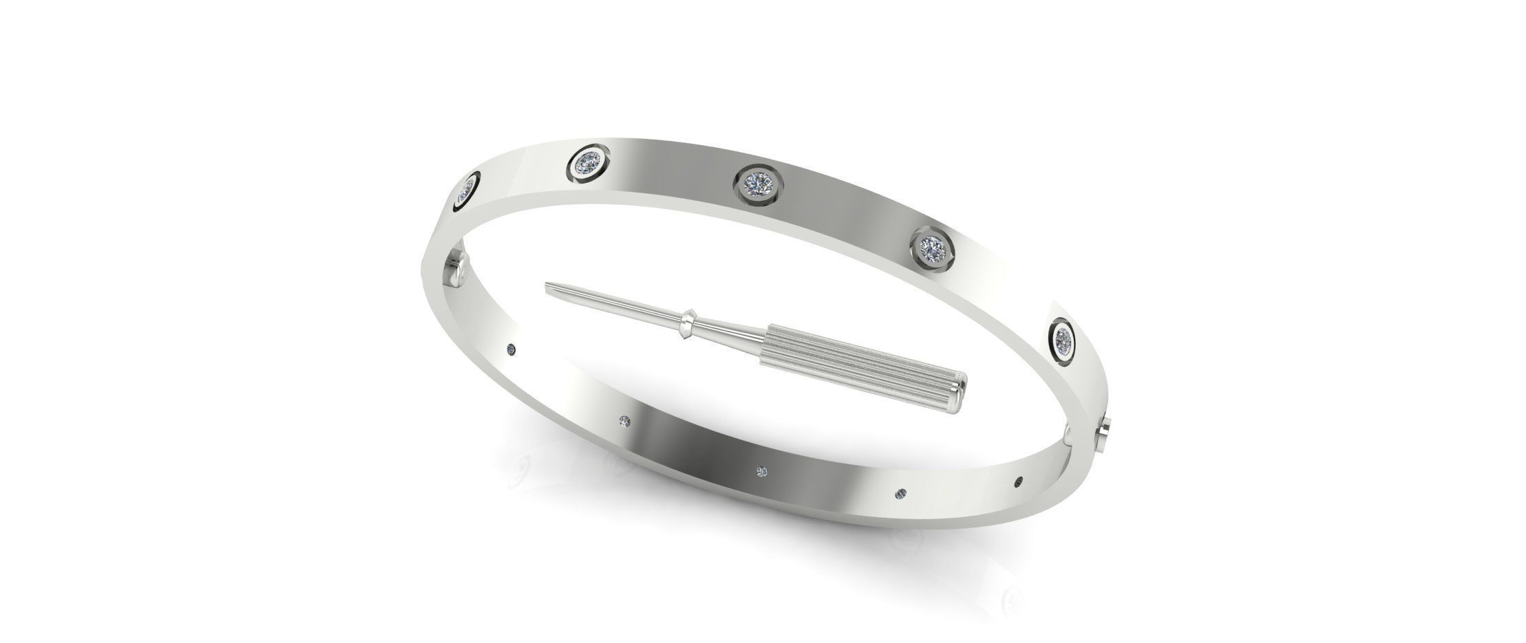 Love Bracelet With Diamond - Size 17 3D print model_2