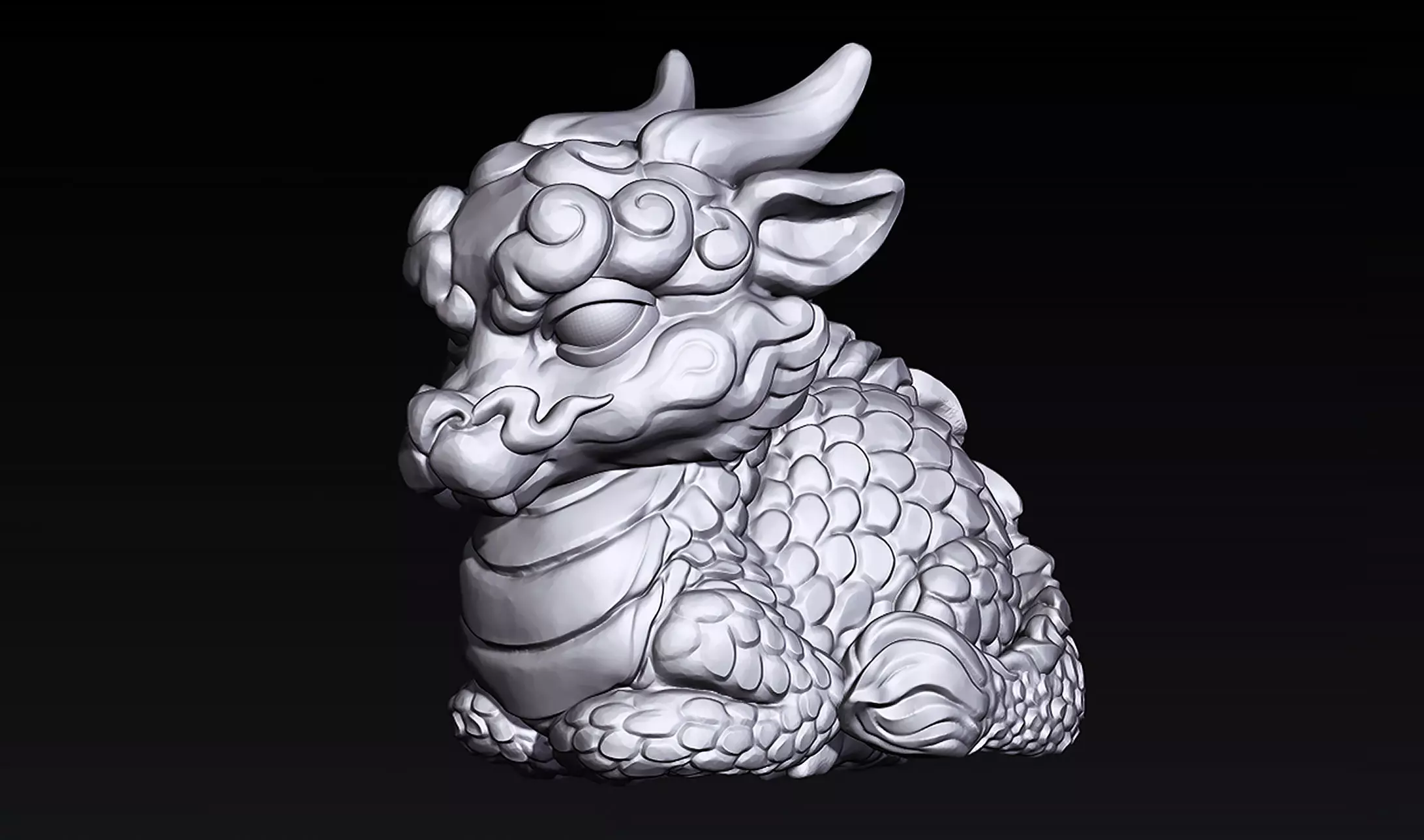 Cute Grumpy Dragon 3D print model